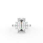 18K Emerald Cut Diamond Solitaire Ring — TOP