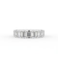 14K White Gold Eternity Emerald Diamond Ring — TOP