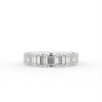 14K White Gold Eternity Emerald Diamond Ring — TOP