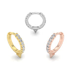 18K Hoop Diamond Earrings — 3 COLOR