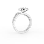 18K Halo Pear Diamond Engagement Ring — 3D VIEW