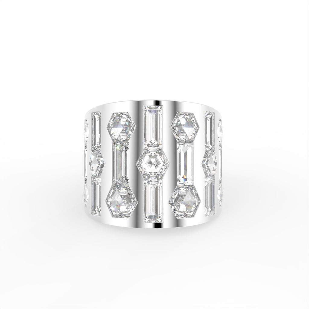 18K Yellow Gold Bespoke Statement Diamond Ring — TOP