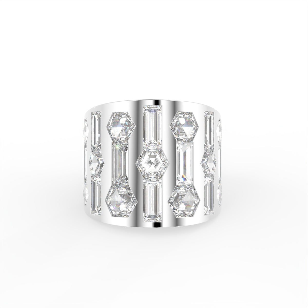 18K Yellow Gold Bespoke Statement Diamond Ring — TOP