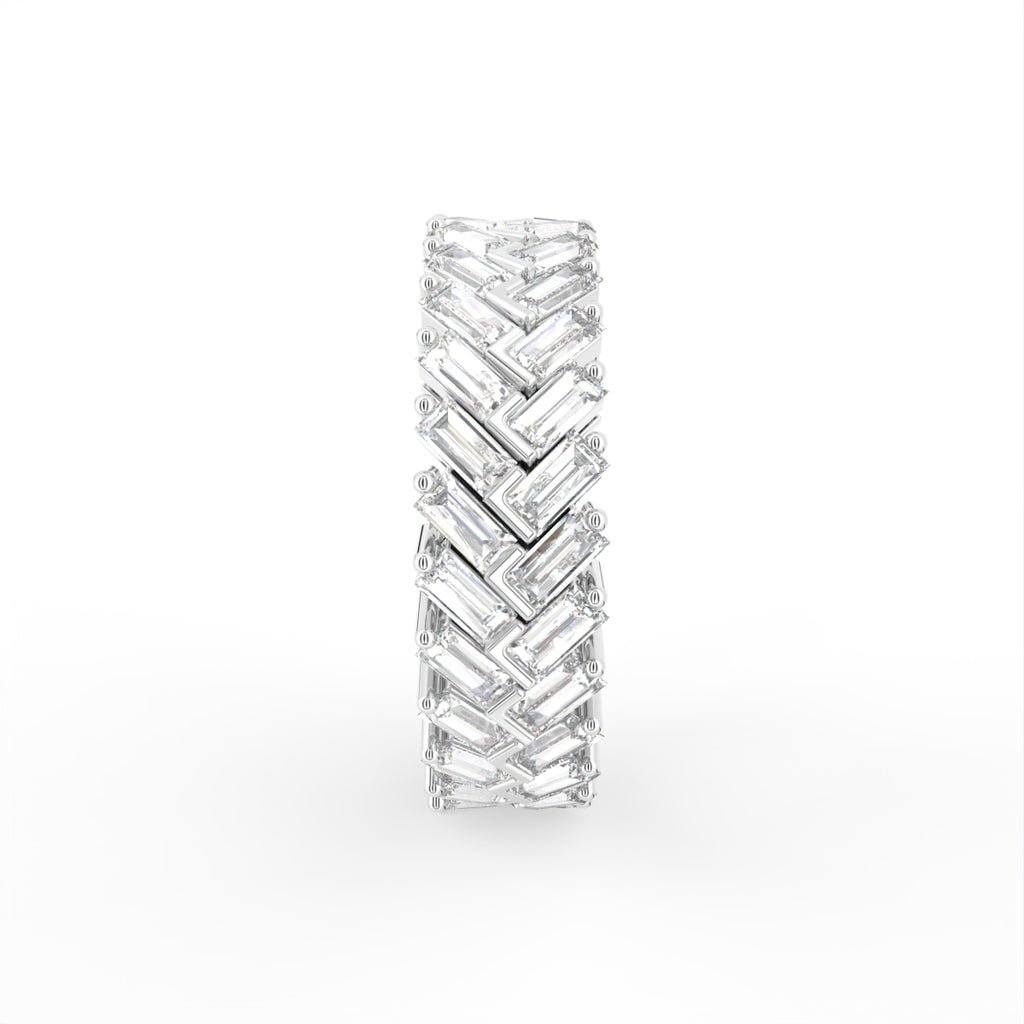 18K White Gold Eternity Baguette Diamond Ring — SIDE