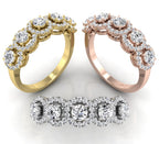 18K Halo Round Diamond Ring — 3 COLOR