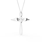 vimg:FJ6491|vimg:FJ6492|18K White Gold Cross Round Diamond Pendant — BACK