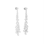 18K Round Cluster Diamond Drop Earrings — 3D VIEW
