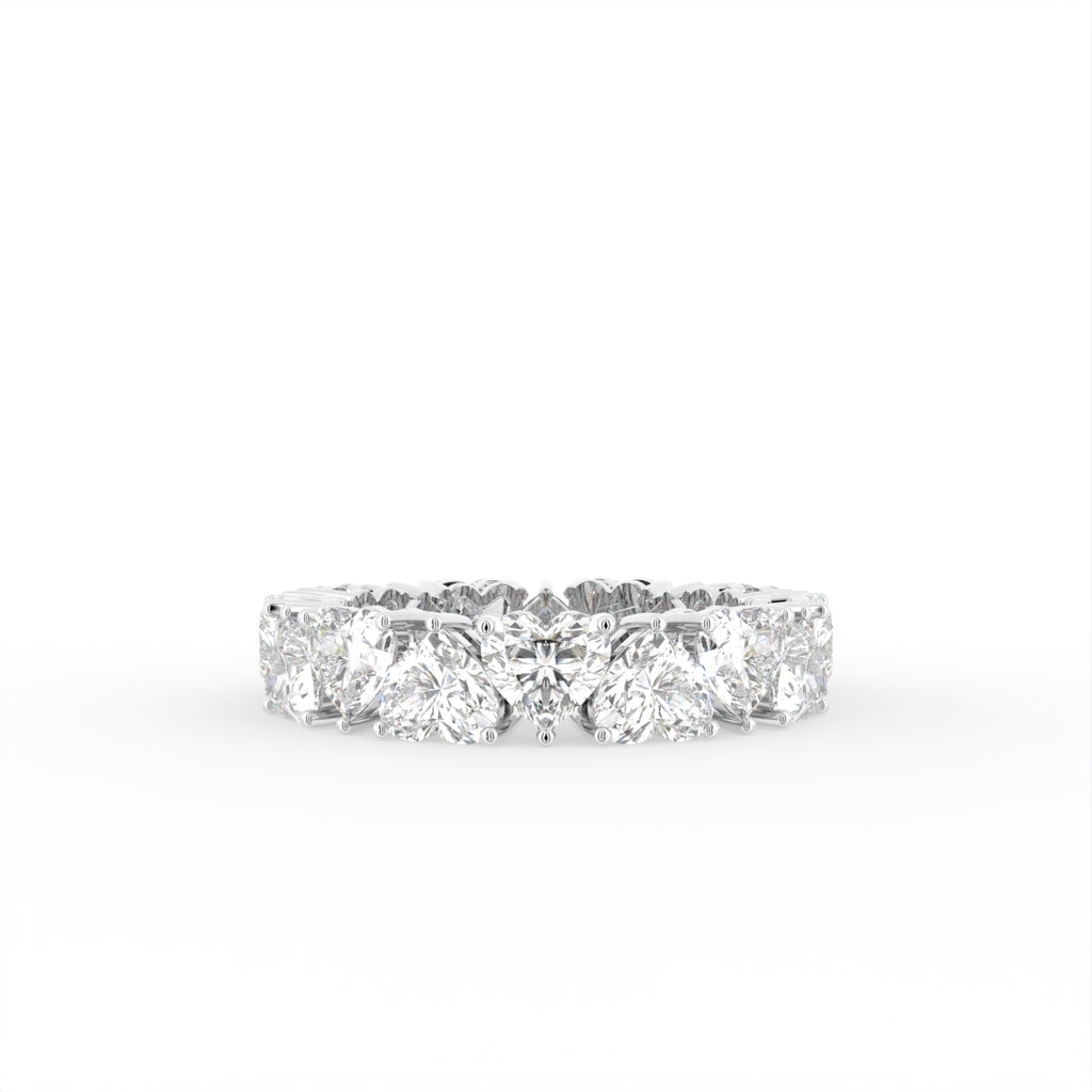 18K White Gold Eternity Heart Diamond Ring — TOP