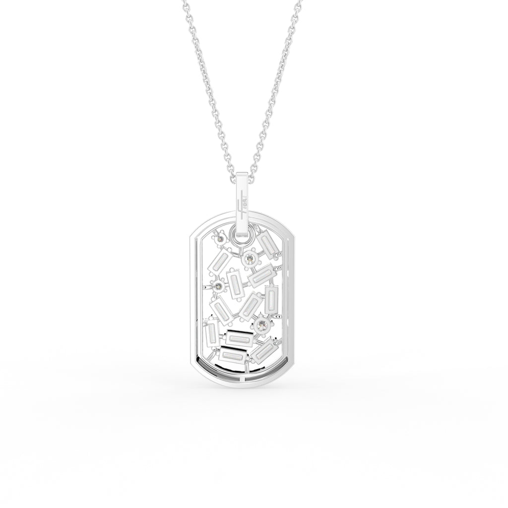 18K Dog Tag Diamond Pendant — BACK