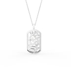 18K Dog Tag Diamond Pendant — BACK