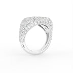 18K Bespoke Baguette Pavé Diamond Ring — 3D VIEW