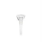 18K White Gold Cushion Diamond Ring — SIDE