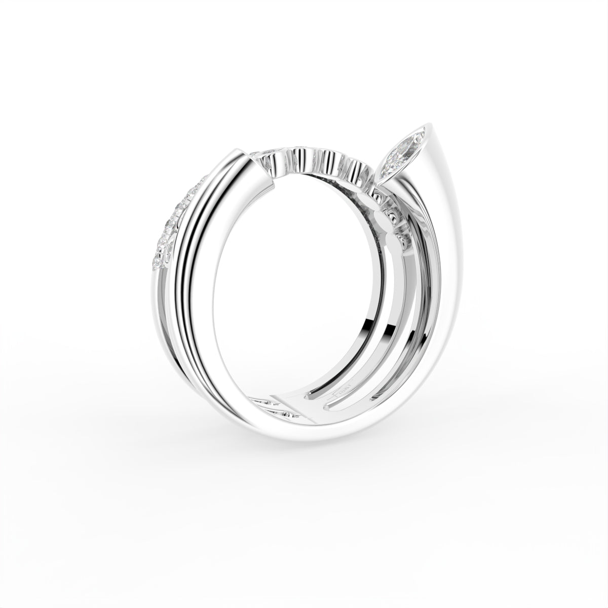 18K Bespoke Diamond Ring — 3D VIEW