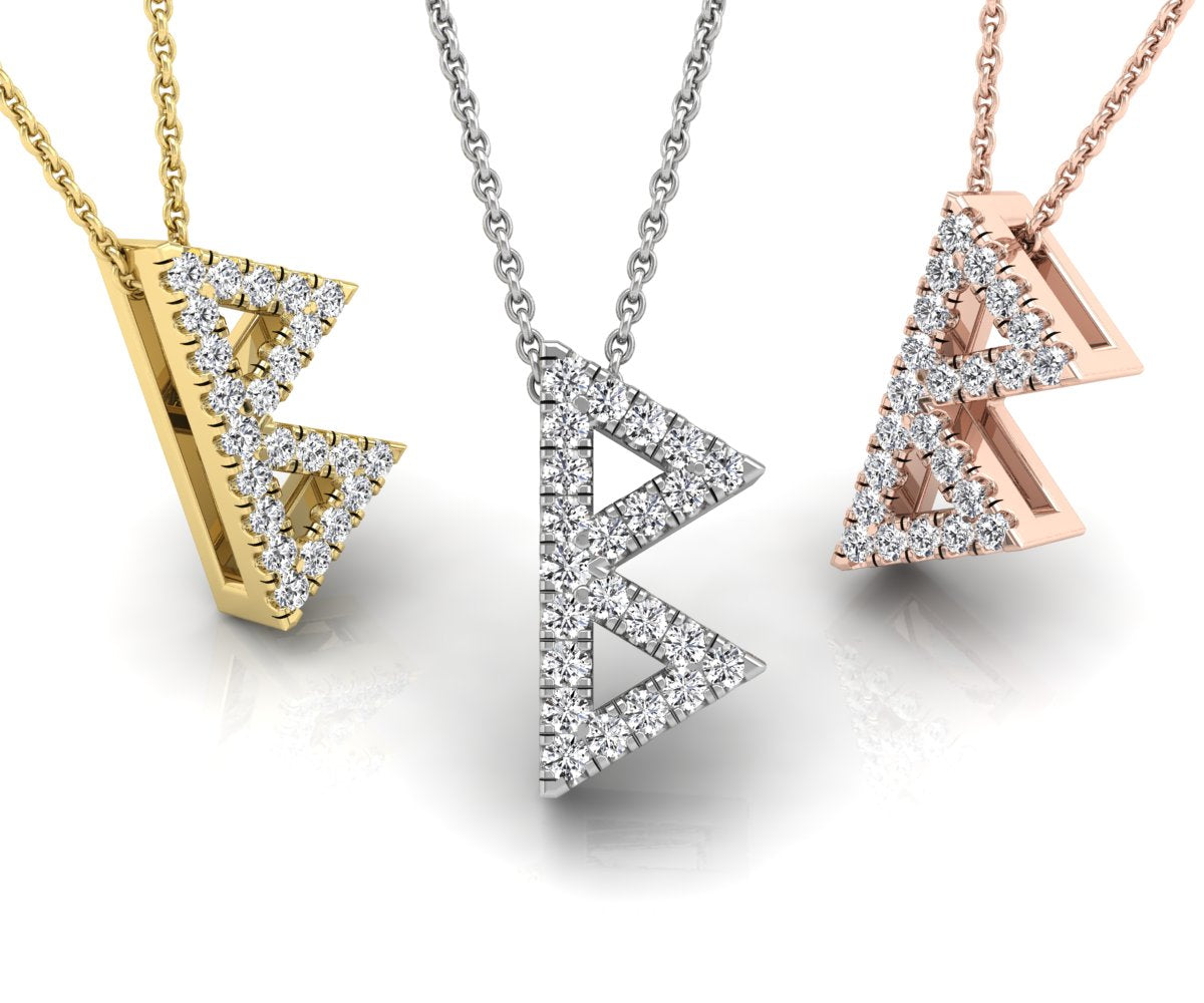 18K Berkana Viking Diamond Pendant — 3 COLOR