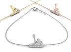 vimg:FJ1314|vimg:FJ2087|18K White Gold Arabic Alphabet Round Diamond Bracelet — 3 COLOR