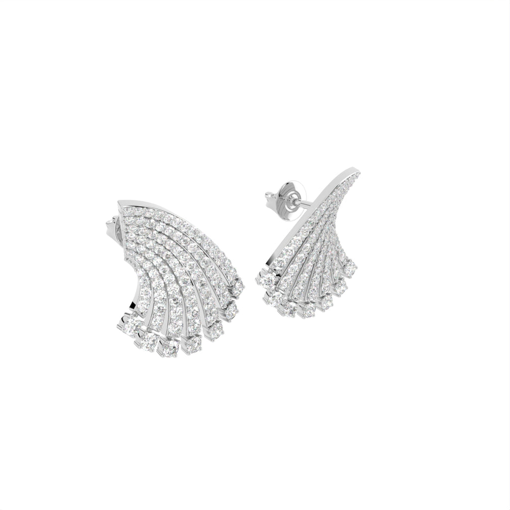 18K Lab Grown Diamond Earrings — 3D VIEW