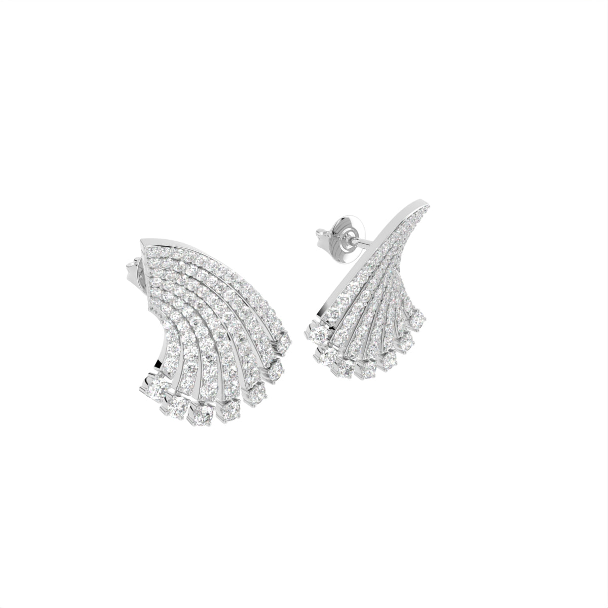 18K Lab Grown Diamond Earrings — 3D VIEW