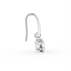 18K Round Diamond Drop Earrings — SIDE VIEW