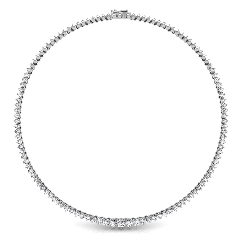 18K Classic Tennis Diamond Necklace — TOP