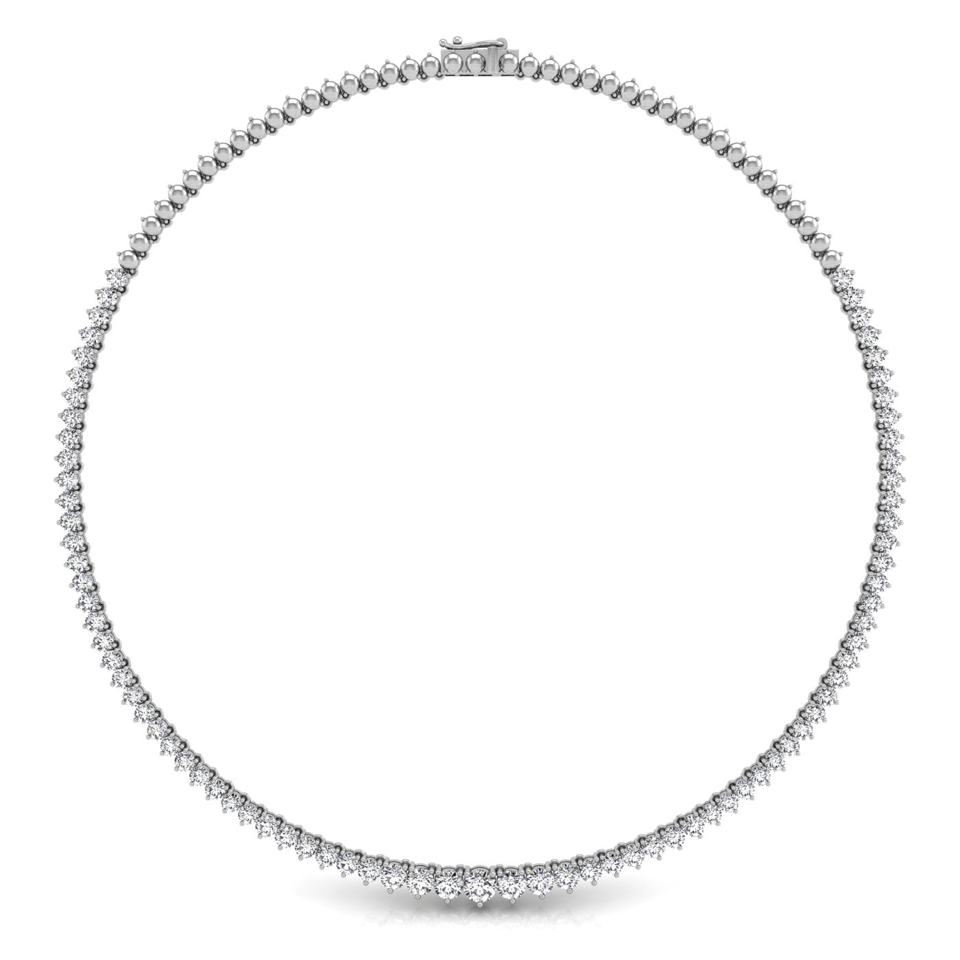 18K Classic Tennis Diamond Necklace — TOP