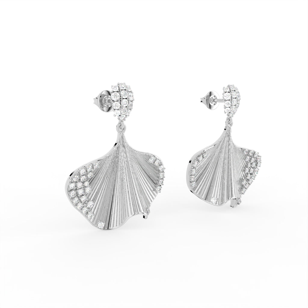 Sterling Silver Round Diamond Earrings — IMAGE URL