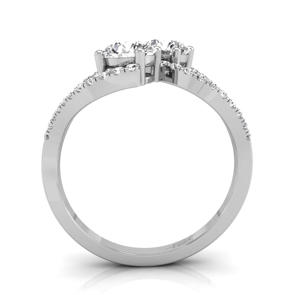 18K Bespoke Round Diamond Ring — FRONT