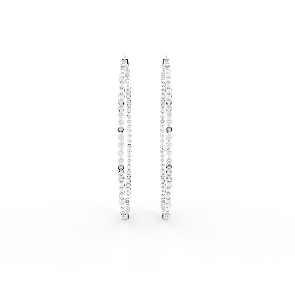 18K Round Diamond Hoop Earrings — BACK