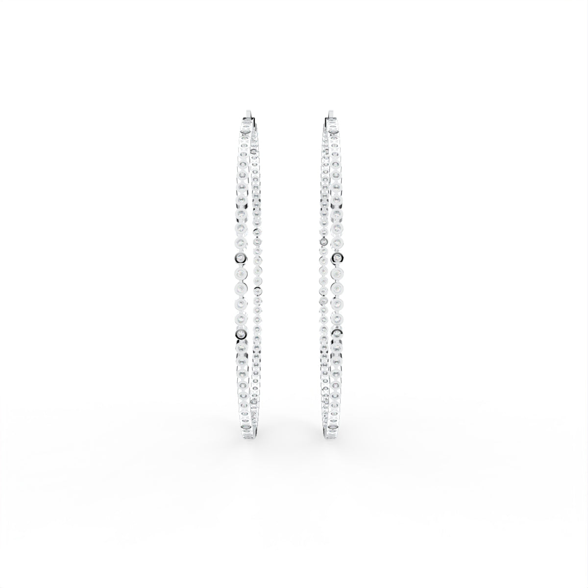 18K Round Diamond Hoop Earrings — BACK