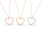 18K Heart Round Diamond Pendant — 3 COLOR