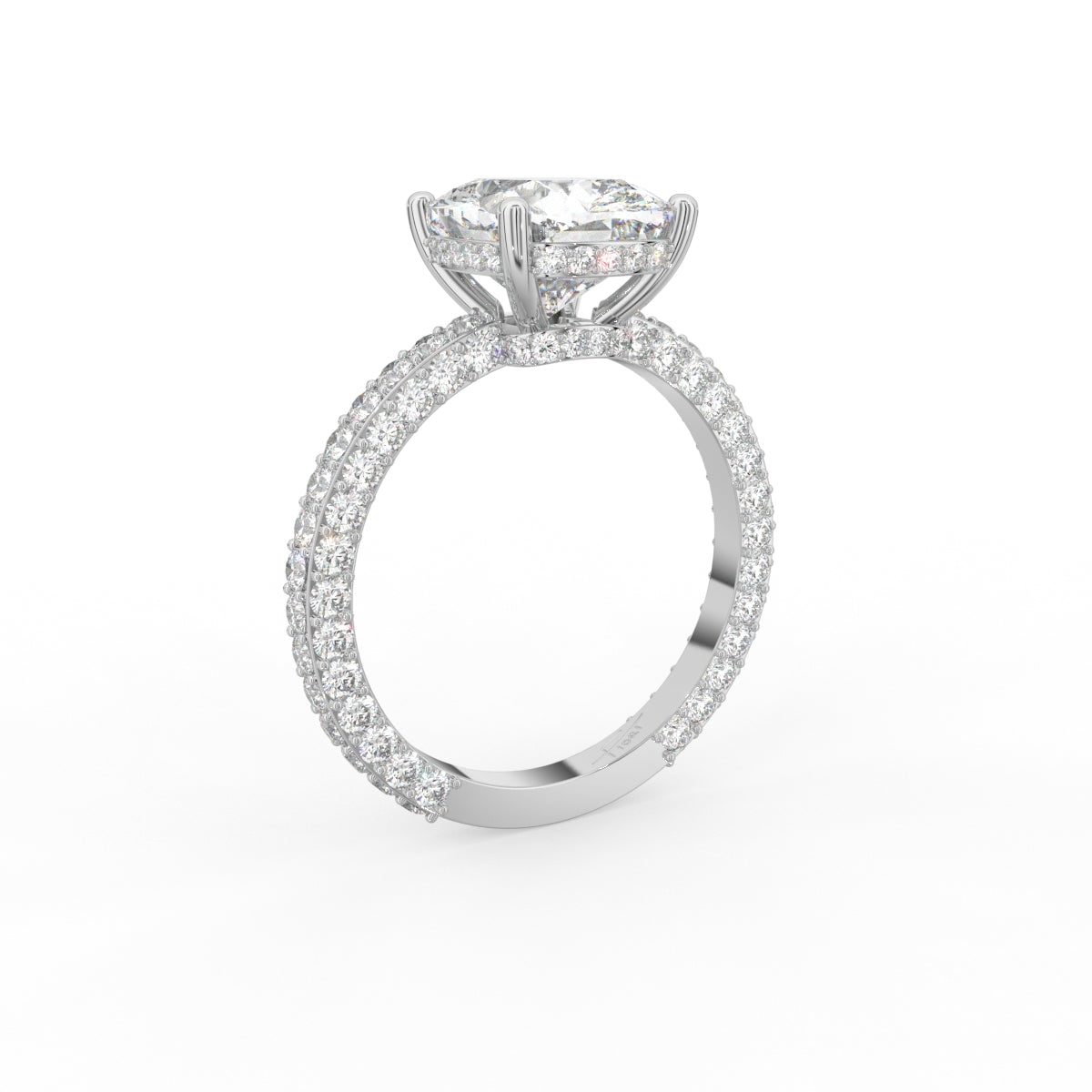 vimg:FJ5297|vimg:FJ5268|vimg:FJ5270|18K Solitaire Round Diamond Ring — 3D VIEW