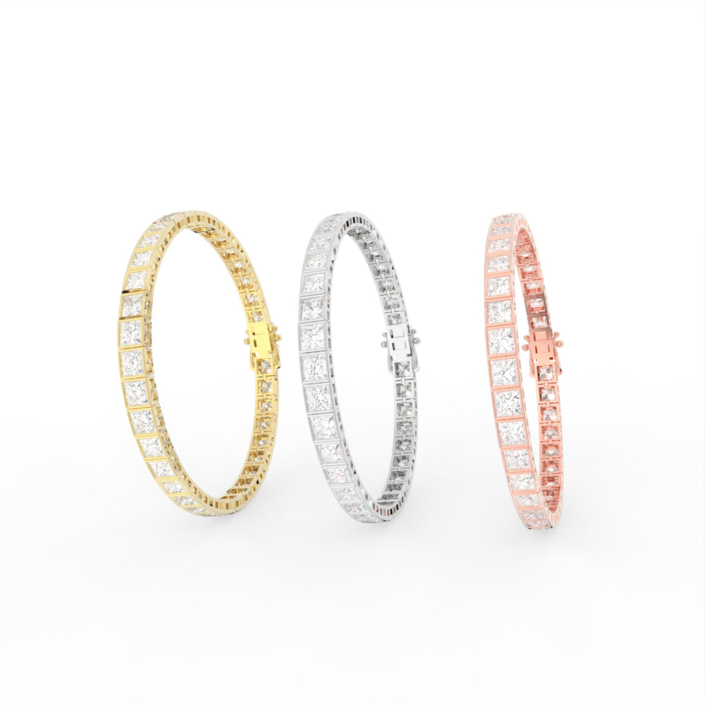Sterling Silver Diamond Bracelet — 3 COLOR