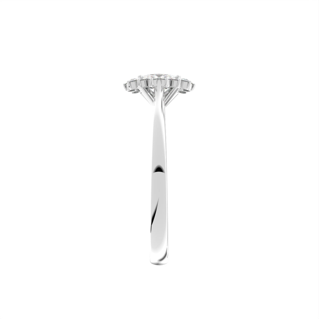 18K Halo Diamond Ring — SIDE