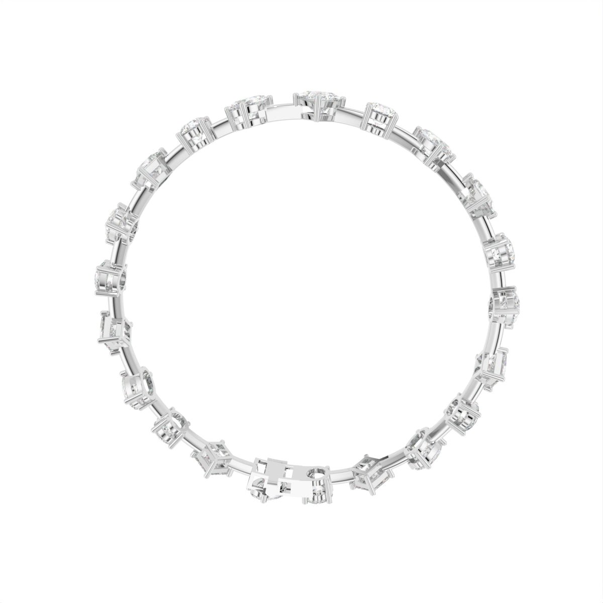18K Mixed-Cut Diamond Bracelet — FRONT