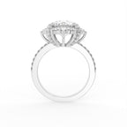 18K Solitaire Halo Round Diamond Ring — FRONT