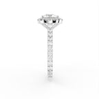 18K Halo Round Diamond Engagement Ring — SIDE