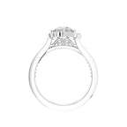 18K Halo Round Diamond Ring — FRONT