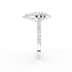 vimg:FJ4399|vimg:FJSTWG00082|18K White Gold Halo Pear Diamond Ring — SIDE