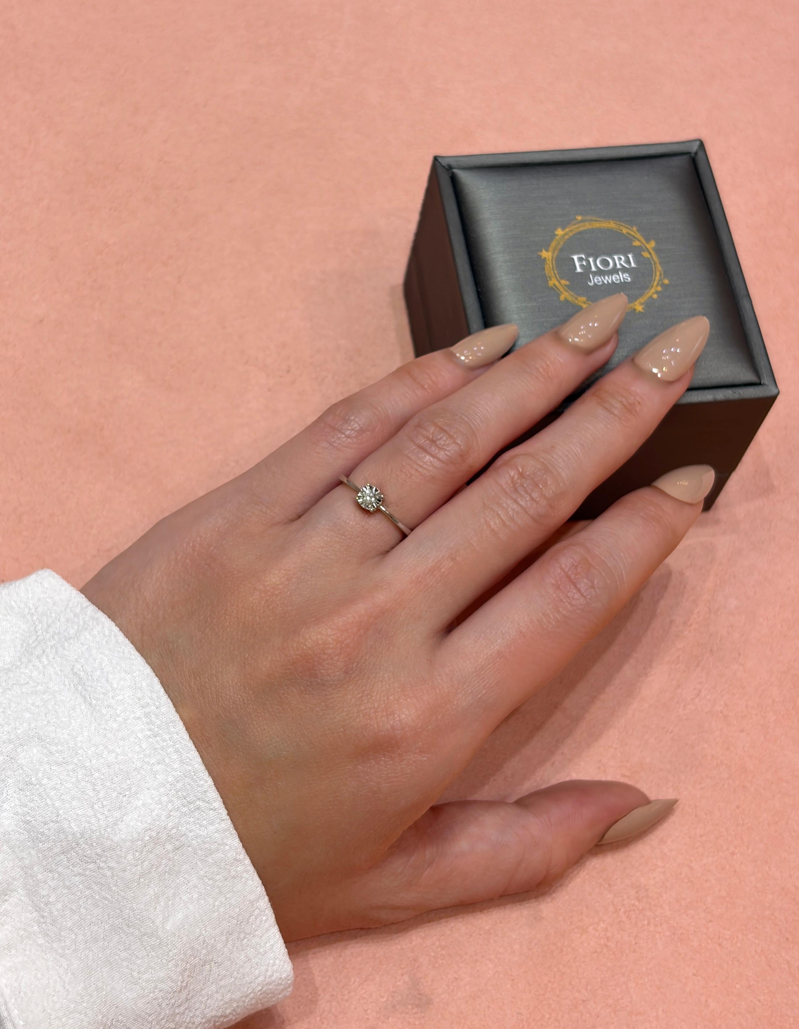 18K White Round Diamond Ring 0.06ct — IMAGE URL