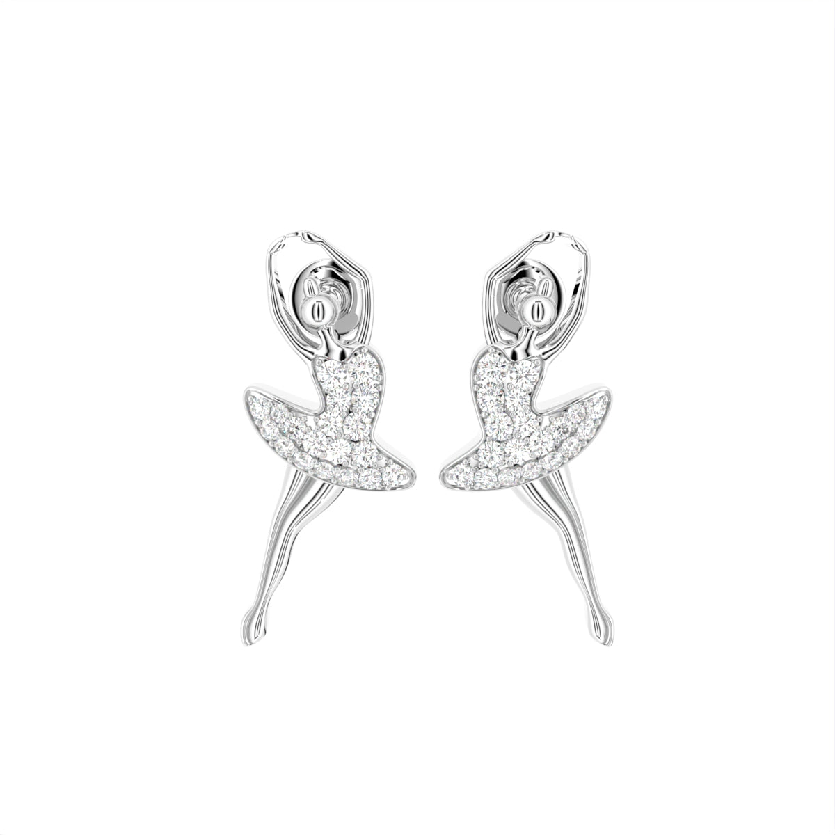 18K Dancing Lady Diamond Earrings — TOP