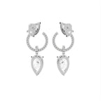 18K Pear Diamond Drop Earrings — BACK