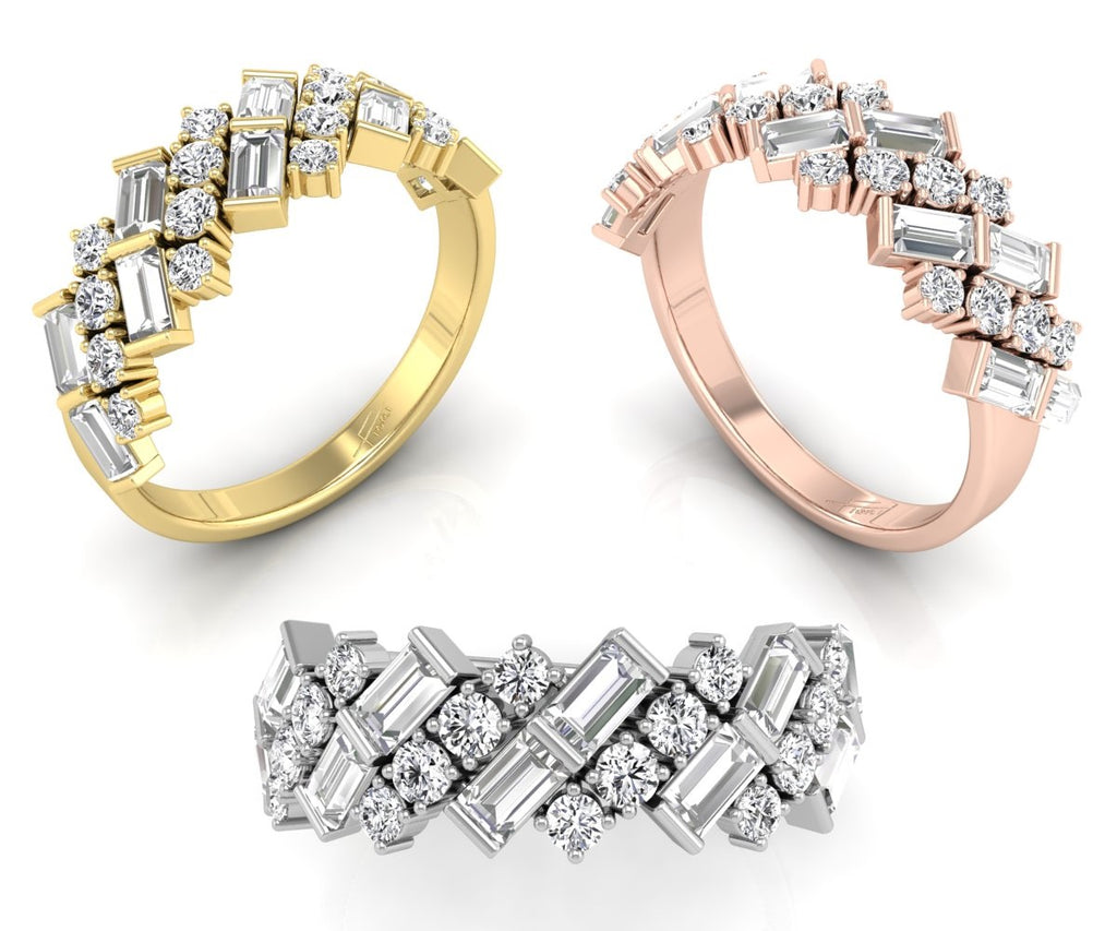 18K Eternity Baguette Diamond Ring — 3 COLOR