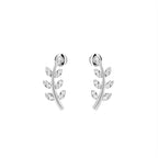 18K Leaf Diamond Earrings — TOP