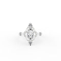 18K Trilogy Marquise Diamond Engagement Ring — TOP