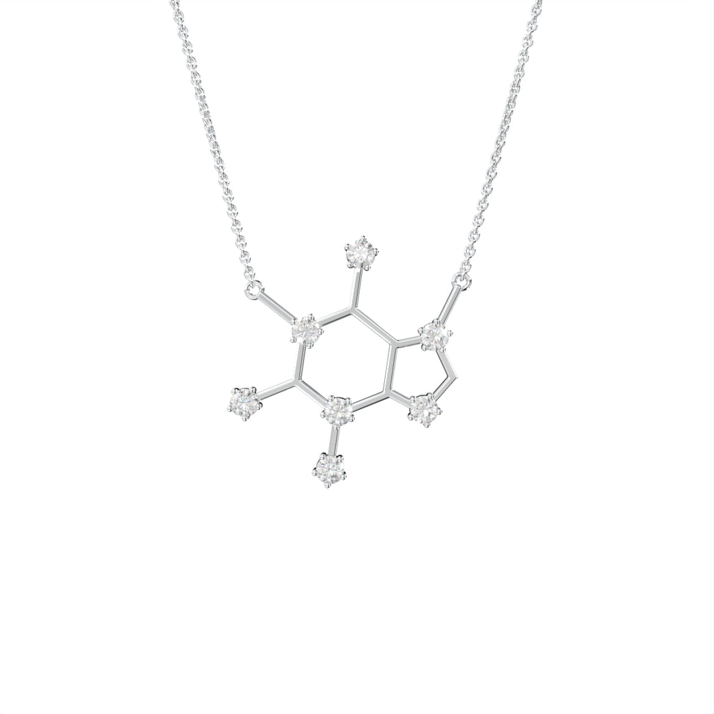 vimg:FJ3339|vimg:FJ3305|vimg:FJ3356|14K White Gold Molecule Round Diamond Pendant — FRONT