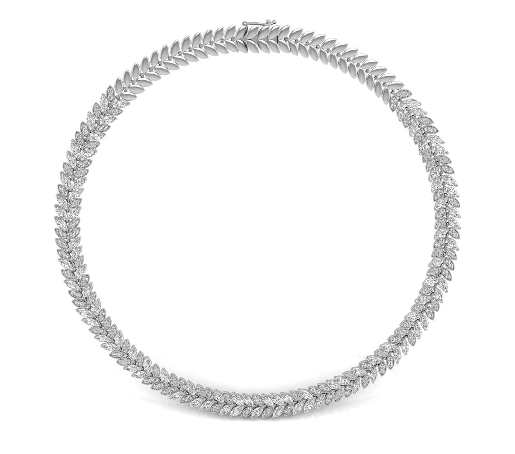 18K Oval Diamond Necklace — TOP