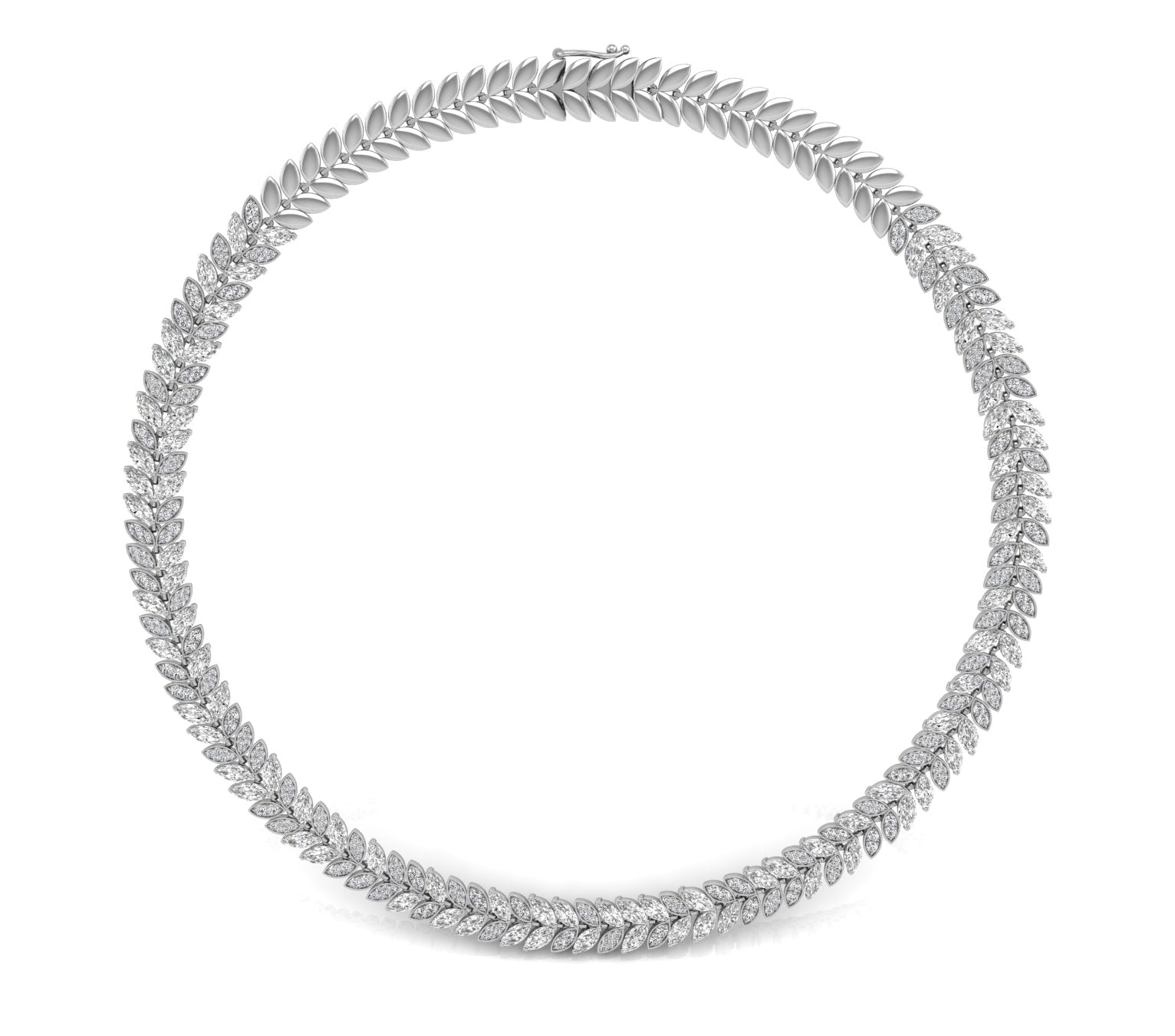 18K Oval Diamond Necklace — TOP