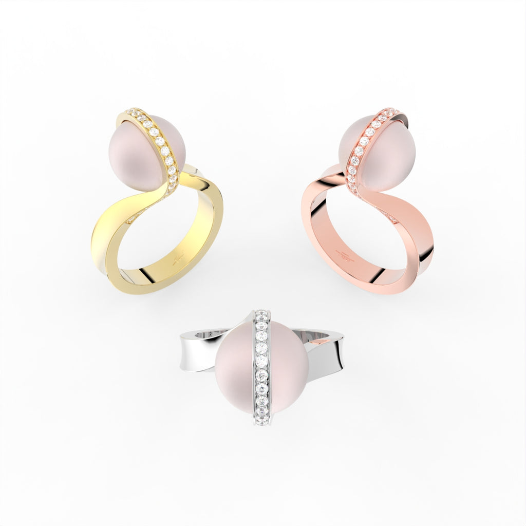 Sterling Silver Diamond Ring — 3 COLOR