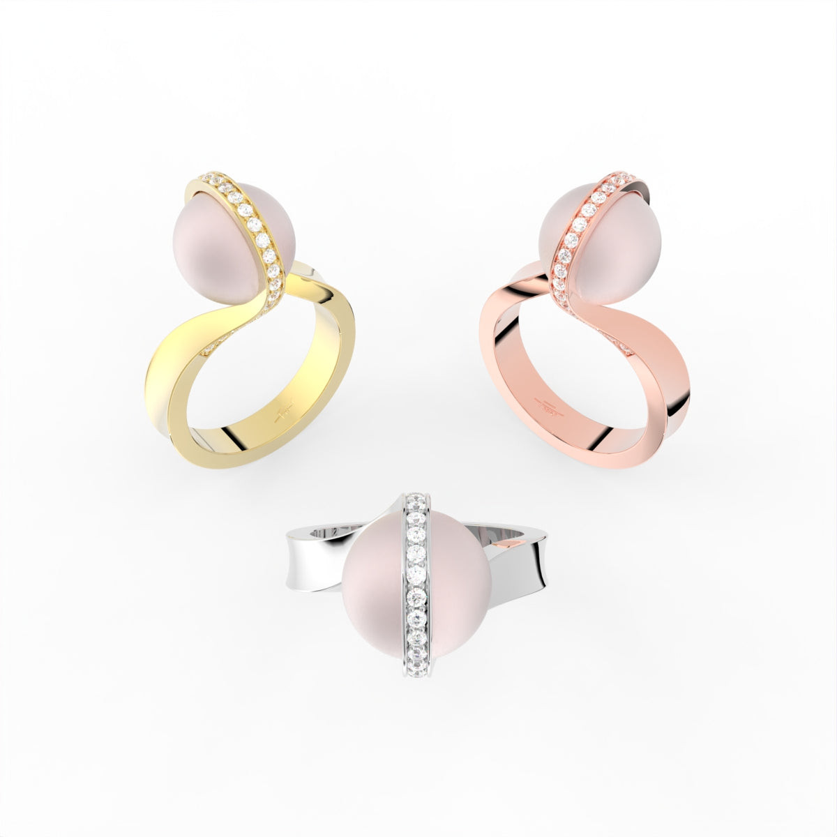 Sterling Silver Diamond Ring — 3 COLOR