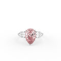 18K Trilogy Pear Diamond Engagement Ring — TOP