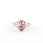 18K Trilogy Pear Diamond Engagement Ring — TOP